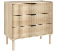 HOMCOM Cassettiera Camera da Letto 3 Cassetti, 80x40x77.5 cm, Rovere
