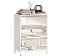 HOMCOM Cassettiera Camera da Letto 3 Cassetti a Specchio 60x35x80cm, Bianco | Comò Camera da Letto, Moderno, con Frontali Specchiati, Cassettiera Salvaspazio, per Corridoio Soggiorno Ingresso