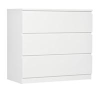 HOMCOM Cassettiera Comò a 3 Cassetti Moderna senza Maniglie per Camera Bianco