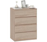 HOMCOM Cassettiera Camera da Letto 4 Cassetti Comò 60x40x80 cm Color Legno