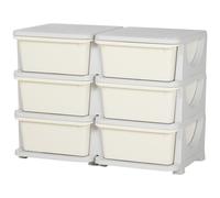 HOMCOM Cassettiera Colorata per Bambini con Bordi Arrotondati in PP Blu