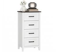 HOMCOM Cassettiera con 4/5 Cassetti, Bianco e Marrone
