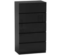 Homcom Cassettiera con 5 Cassettiera in Stile Moderno per Camera da Letto Ingresso Soggiorno 55X34X100 cm Nero