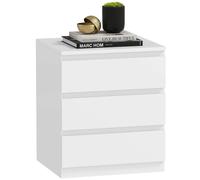 Homcom Cassettiera con chiusura ammortizzata, cassettiera per camera da letto, cassettiera per soggiorno, ufficio, stile moderno, bianco