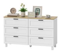 HOMCOM Cassettiera da Camera 6 Cassetti Moderna e Minimal in Legno 120x38x71 cm