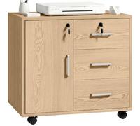 HOMCOM Cassettiera da scrivania con 3 cassetti, 40 x 60 x 56 cm, colore: Marrone