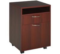 HOMCOM Cassettiera da Scrivania con Ruote, Cassetto Scomparto e Porta, Archivio Mobile per Studio, 40x35x60 cm, Marrone Scuro Aosom Italy
