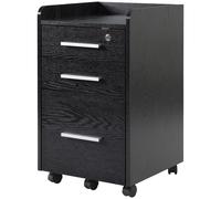 HOMCOM Cassettiera da Ufficio a 3 Cassetti con Chiavi e 5 Ruote