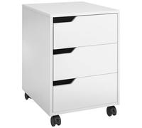 HOMCOM Cassettiera da Ufficio Portadocumenti con Ruote Bianco