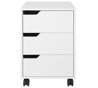 HOMCOM Cassettiera in MDF 3 Cassetti, 4 Ruote 40x50x57.5cm