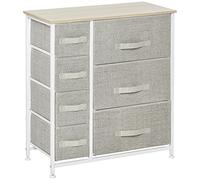 HOMCOM Cassettiera in tessuto a 7 cassetti, chiffoniera, mobile contenitore moderno, struttura in acciaio, cassettiera per camera da letto, cassettiera per soggiorno, cassettiera per corridoio, 63,5