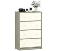 HOMCOM Cassettiera Moderna 4 Cassetti Pieghevoli 58x30x91 cm