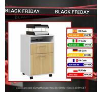 Homcom Cassettiera Mobile per Ufficio con Cassetto e Armadietto 40X35X60 cm