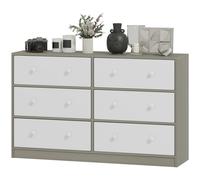 HOMCOM Cassettiera Moderna 6 Cassetti Pieghevoli 114x30x70 cm