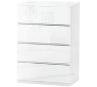 HOMCOM Cassettiera Moderna Cassetti in Truciolato Bianco Lucido