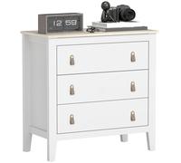 HOMCOM Cassettiera per Camera a 6 Cassetti con Maniglie in Finta Pelle Bianco