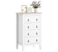 HOMCOM Cassettiera per Camera a 6 Cassetti con Maniglie in Finta Pelle Bianco