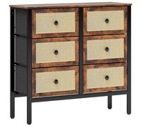 Homcom Cassettiera per camera da letto con 6 cassetti pieghevoli Marrone rustico