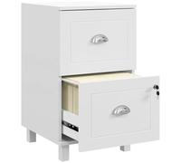 HOMCOM Cassettiera per ufficio Cassettiera con 2 cassetti Cassettiera per scrivania con serratura Cassettiera sospesa per A4 e lettere 40x41,5x67,5 cm Bianco