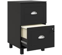 HOMCOM Cassettiera per ufficio Cassettiera con 2 cassetti Cassettiera per scrivania con serratura Cassettiera sospesa per A4 e lettere 40x41,5x67,5 cm Nero