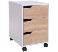 HOMCOM Cassettiera Portadocumenti a 3 Cassetti 40x50x57.5 cm Bianco