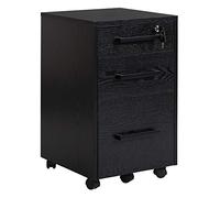 HOMCOM Cassettiera Portadocumenti da Ufficio Nero 39.2 x 40 x 65.4cm
