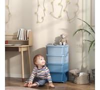 HOMCOM Cassetto Armadio per bambini con spazio di archiviazione, boxe a quattro livelli