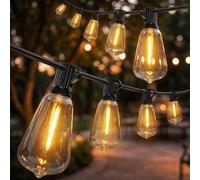 HOMCOM Catena Luminosa Esterno, Luci Tenda LED 50, 18 m, IP44, Bianco Caldo