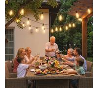 HOMCOM Catena Luminosa Esterno, Luci Tenda LED 50, 18 m, IP44, Bianco Caldo | Impermeabili, Decorazione da Interno per Giardino