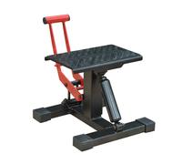 HOMCOM Cavalletto Alzamoto ad Altezza Regolabile con Manovella Nero e Rosso