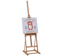 HOMCOM Cavalletto da Disegno Regolabile in Legno di Faggio con Contenitore