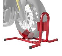 HOMCOM Cavalletto Moto Regolabile su 3 Livelli, Cavalletto Alzamoto 250 kg max in Metallo con Fori, 60x55x43 cm, Rosso