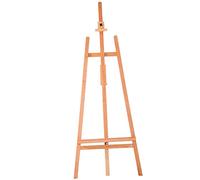 HOMCOM Cavalletto per Pittura a Treppiede con Supporto Tela Regolabile, Cavalletto da Disegno Inclinabile fino a 75°, Legno di Faggio 65x44x174-230 cm, Colore Legno