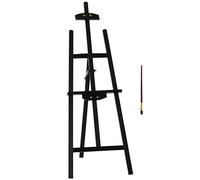 HOMCOM Cavalletto Pittura 135 cm Regolabile Pieghevole Nero