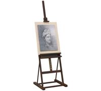 HOMCOM Cavalletto Pittura Regolabile in Legno di Faggio, Cavalletto Treppiede con Vano Contenitore per Dipingere su Tela, Portatile per Studio, Artisti e Pittori, Caffè