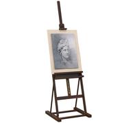 HOMCOM Cavalletto Pittura Regolabile in Legno di Faggio con Vano Contenitore