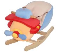 HOMCOM Cavallo a Dondolo a Forma di Aeroplano per Bambini 60x33x45cm
