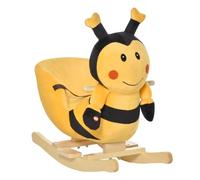 HOMCOM Cavallo a Dondolo in Legno Ape per i Bambini 60x33x45cm, Giallo