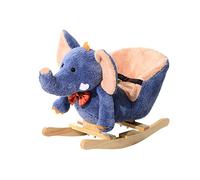 HOMCOM Cavallo a Dondolo in Legno Elefante per i Bambini 60x33x45cm