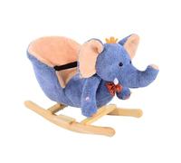 HOMCOM Cavallo a Dondolo in Legno Elefante per i Bambini 60x33x45cm, Blu