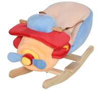 Homcom Cavallo a dondolo per bambini +Aereo peluche 18 mesi con musica 60X33X45Cm