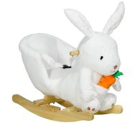 HOMCOM Cavallo a Dondolo per Bambini da 18-36 Mesi 60x33x50 cm Bianco