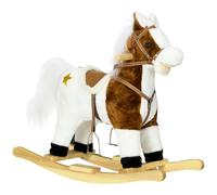 HOMCOM Cavallo a Dondolo per Bambini da 3-6 Anni Suoni 68x26x62cm Marrone