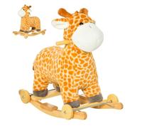 HOMCOM Cavallo a Dondolo per Bambini Giraffa a Dondolo 63x38x63cm Giallo