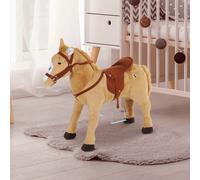 HOMCOM Cavallo da equitazione Cavallo in peluche Cavallo da gioco Cavallo per bambini con sedile sonoro Altezza 48 cm