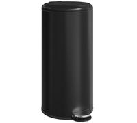 HOMCOM Cestino a pedale 30L Nero 36x30x63.5 cm | Con coperchio e pedale, cestino con secchio interno, chiusura morbida, per soggiorno, ufficio