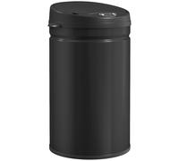 HOMCOM Cestino automatico per rifiuti da cucina 30 L, Cestino per rifiuti da cucina in acciaio inox, sensore a infrarossi, chiusura automatica, anti-impronta, camera da letto, ufficio, nero