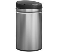 HOMCOM Cestino automatico per rifiuti da cucina 30 L, Cestino per rifiuti da cucina in acciaio inox, sensore a infrarossi, chiusura automatica, anti-impronta, per camera da letto, ufficio, argento