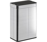 HOMCOM Cestino con sensore, capacità 55 L, coperchio a farfalla, si apre automaticamente, acciaio inossidabile, colore argento Aosom Italy