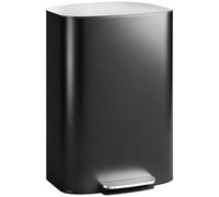 HOMCOM Cestino da cucina da 50 l con coperchio a chiusura morbida e funzione di apertura permanente, cestino a pedale in acciaio inox con secchio interno rimovibile, maniglia di trasporto per cucina,